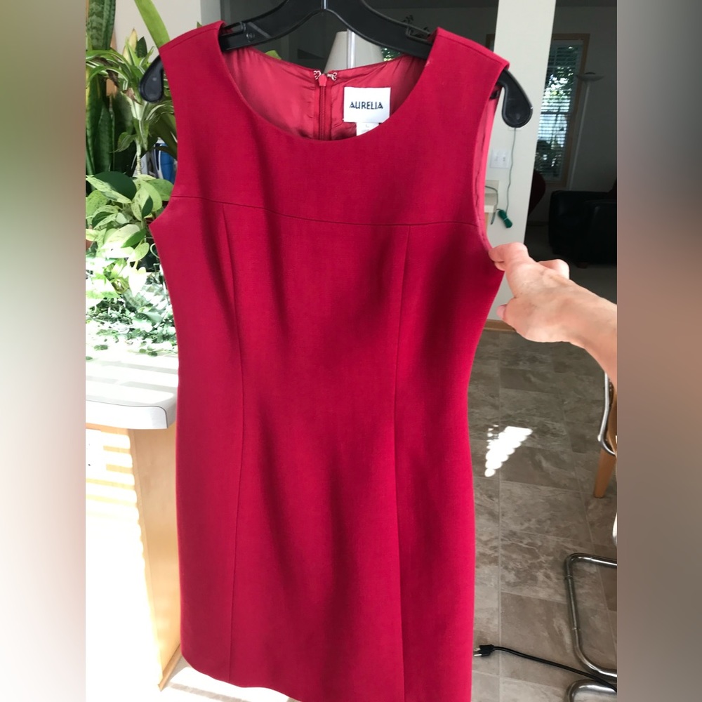 Aurelia Red Wool Sheath Short Dress